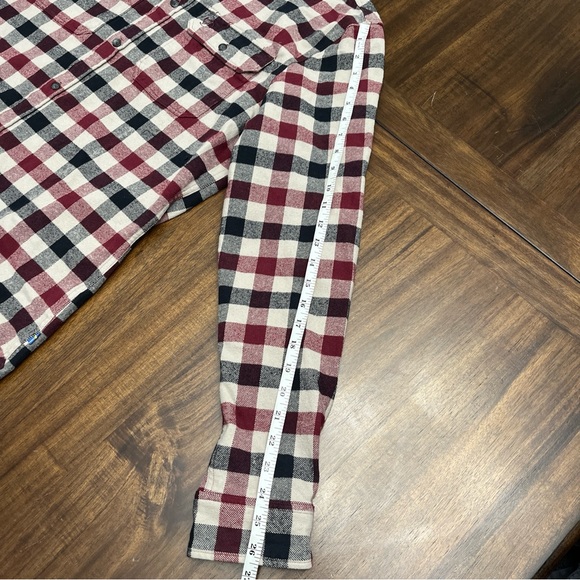 Fjallraven Skog Shirt Mens Flannel Button Front Size XL Slim Fit Dark Garnet-Fog - Picture 9 of 10